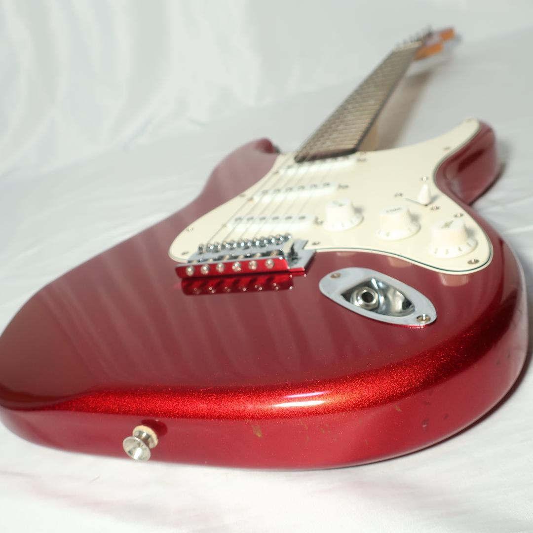 弦交換 Photogenic ストラトタイプ マッチングヘッドメタリックレッド