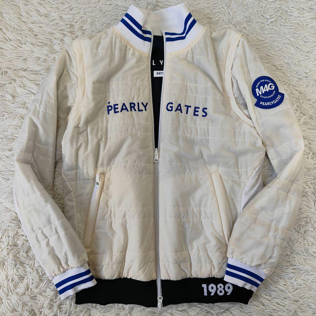 パーリーゲイツ　4way リバーシブル ブルゾンジャケット　白×紺　ベスト　M