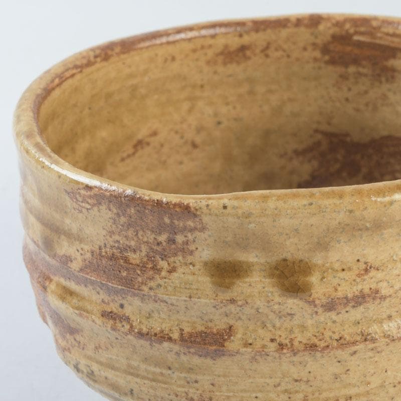 北大路魯山人作　黄瀬戸　茶碗　銘栄光　仕覆付　紫野　立花大亀極め箱　V　9874