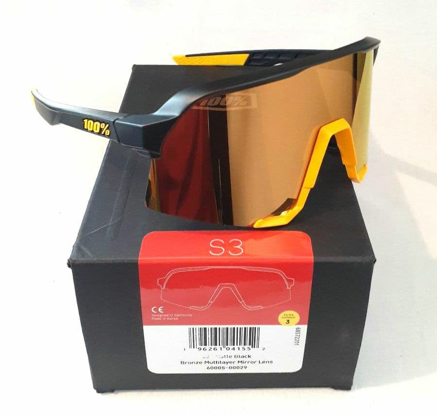 100% S3 ブラック ブロンズ ワンハンドレッド サングラス