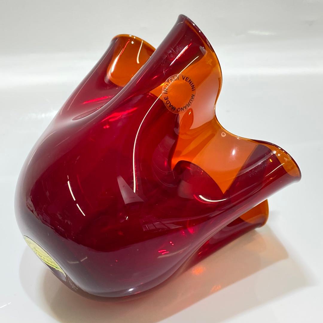 ベネチアンガラス VENINI ヴェニーニ 花器 花瓶 ムラーノ島 イタリア