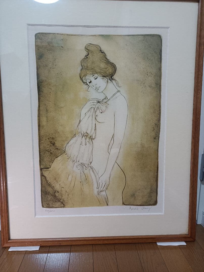 絵画　ベルナール・シャロワ　「裸婦」リトグラフ　美品