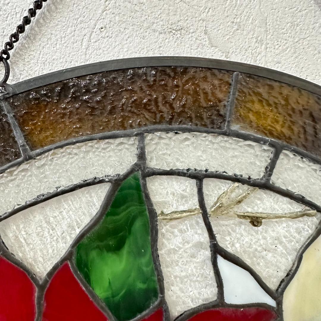西洋アンティーク特大　ステンドグラス　直径41cm アートパネル　⑫