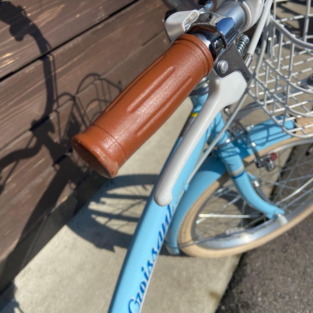 水色 子供用自転車 補助輪付き　18インチ