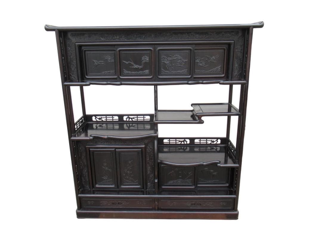 ■071201-055■飾り棚■茶棚■紫檀/黒檀■現状■