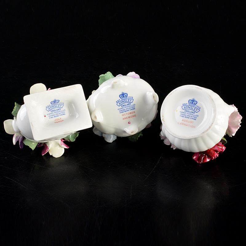 AYNSLEY　エインズレイ　陶花　置物　3点まとめて　C　6311