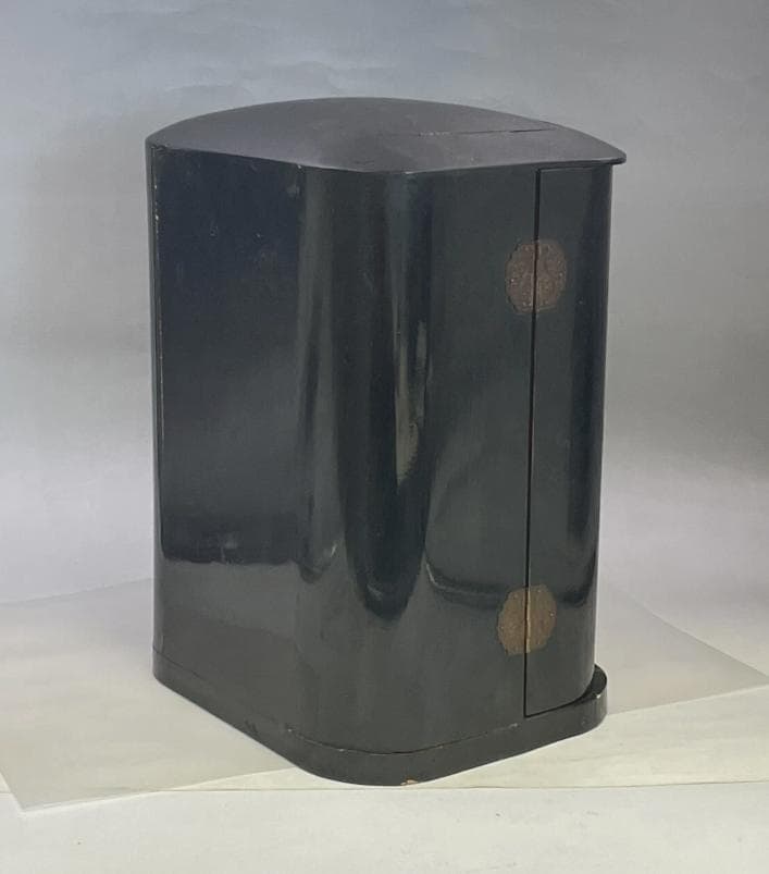 仏教美術 時代物 木彫り 弘法大師像 厨子入り 空海 仏像 骨董 古玩