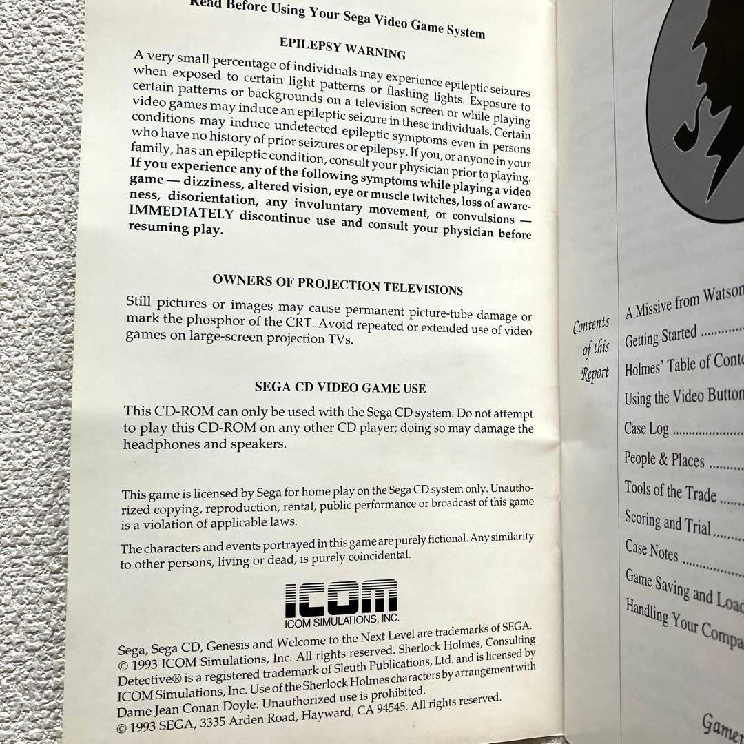 その他 Sherlock Holmes Volume II SEGA CD