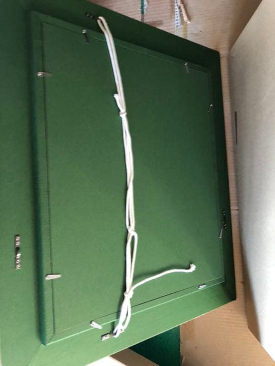 F8 額縁 油絵 ゴールド グリーン 絵画 アンティーク