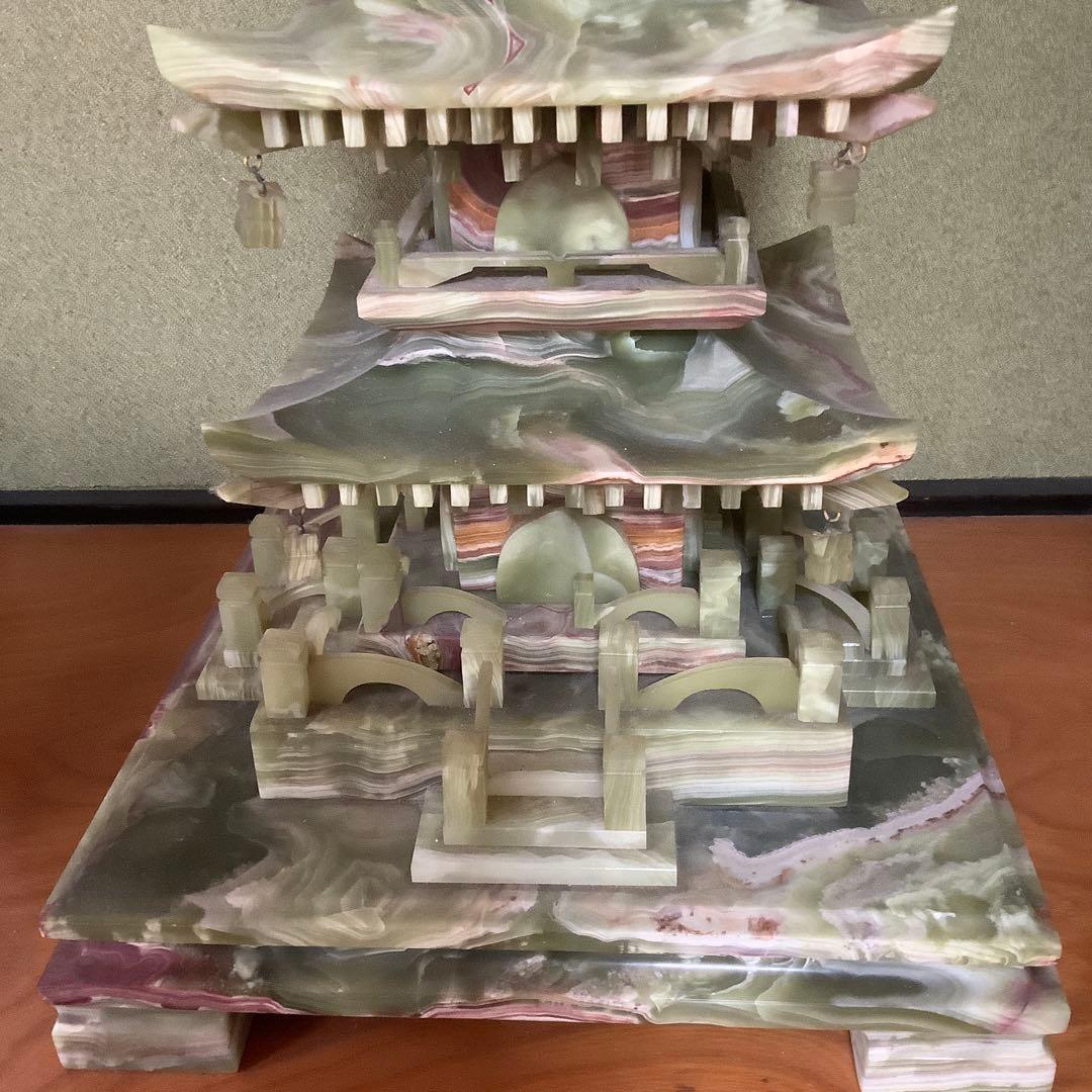 翡翠製 五重塔置物 高さ約97cm