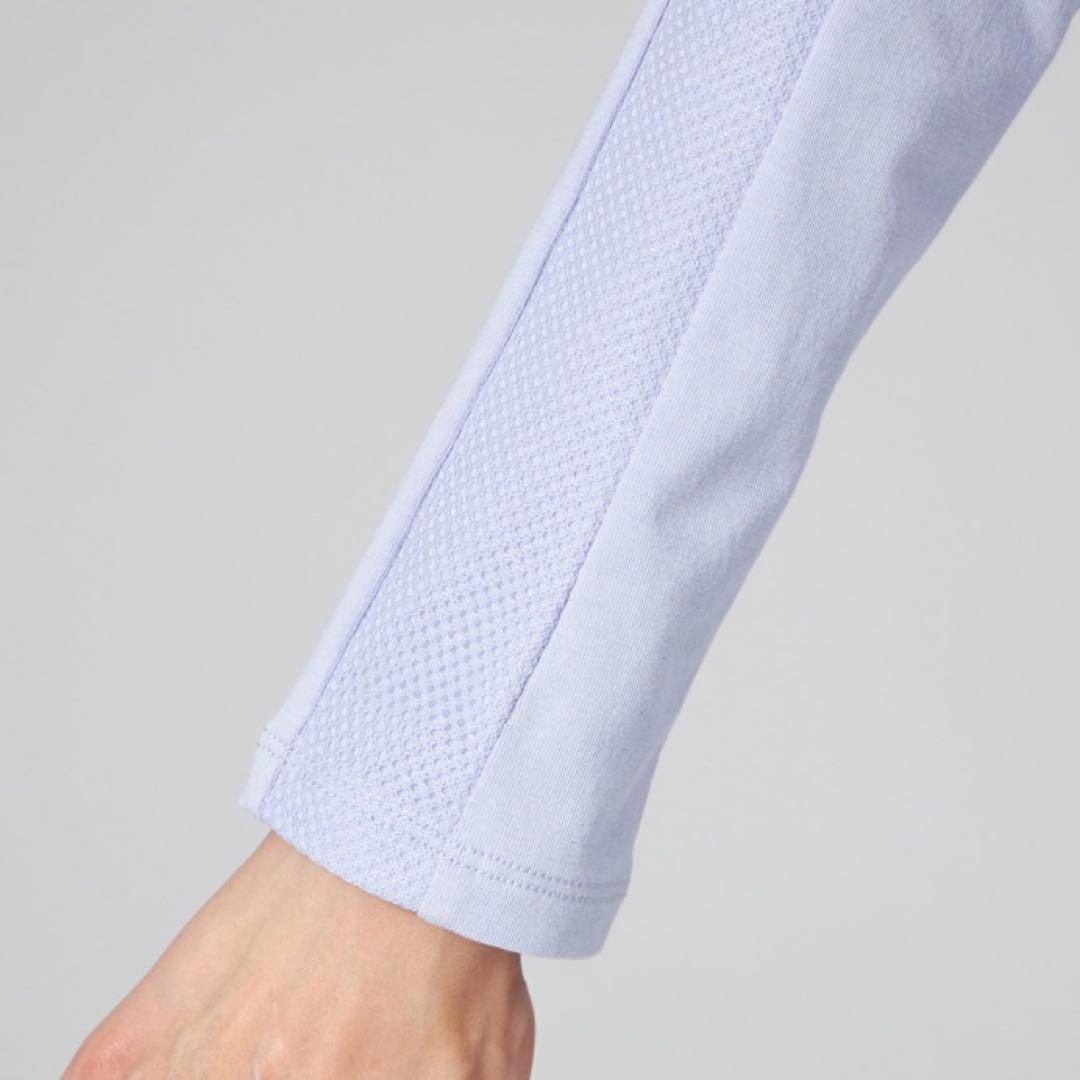 チャコット レースコンビ 長袖 ヘムフィット Tシャツ M ヨガウェア ロング丈