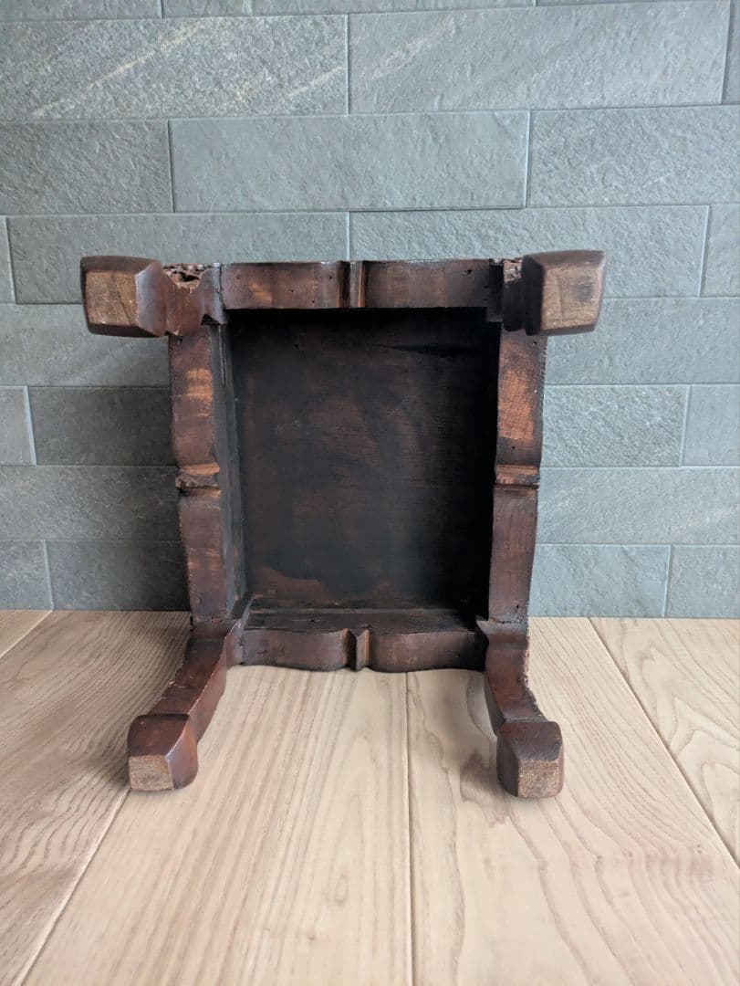 花台 木製 彫刻 飾り台 アンティーク調 アジアン家具　猫脚