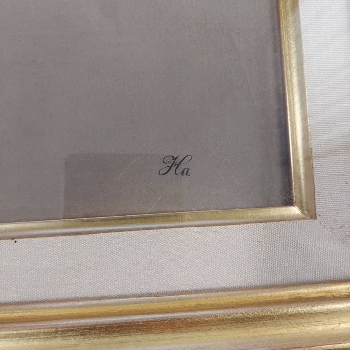 土野進　絵画　エプロンを着た女　原画　油絵