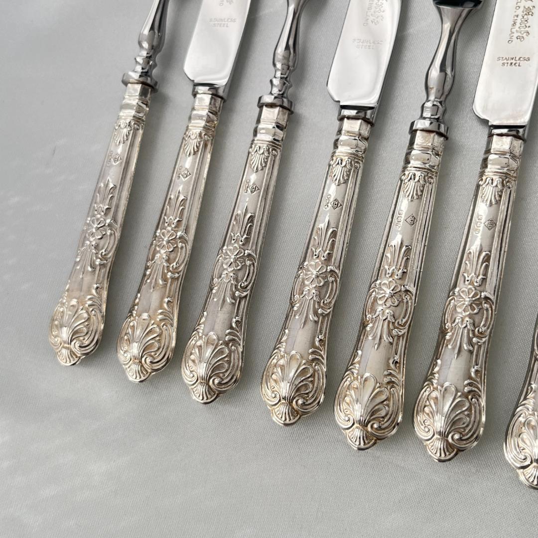 【HARRISON BROTHERS】【純銀ハンドル】キングスパターン12本