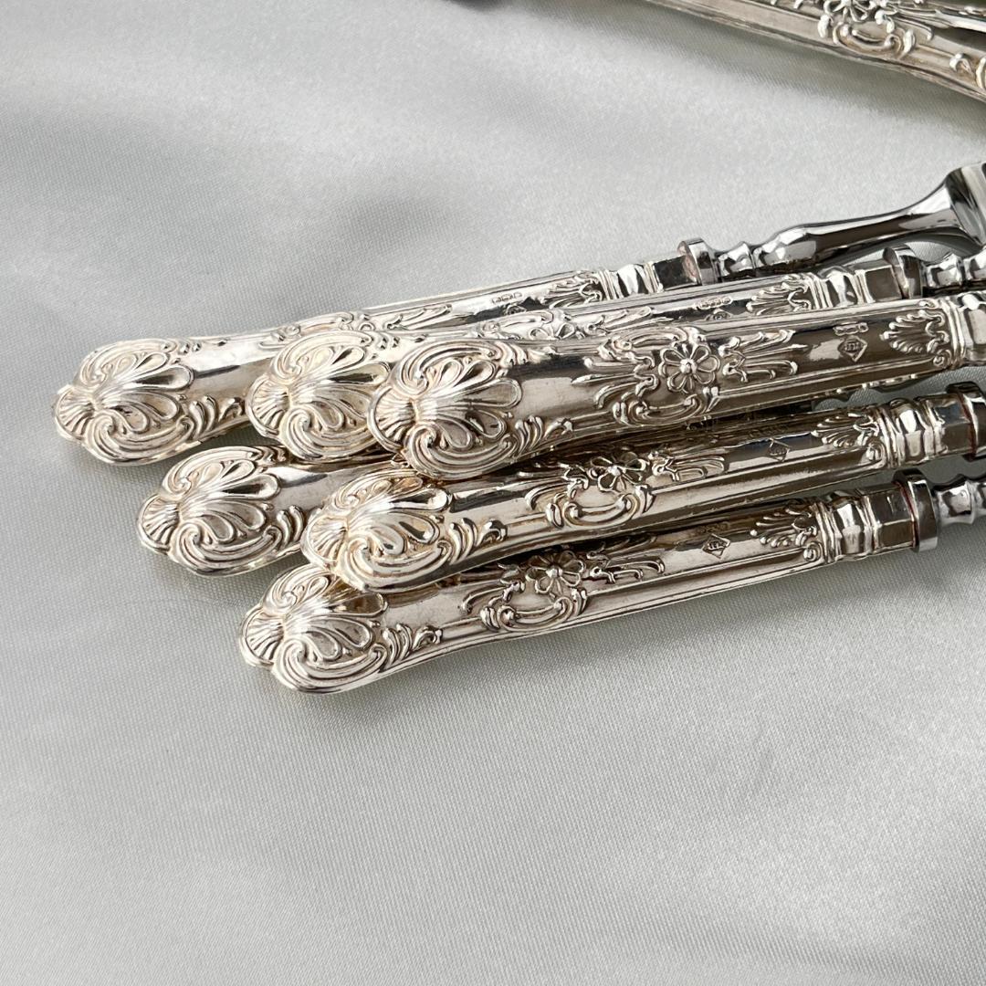 【HARRISON BROTHERS】【純銀ハンドル】キングスパターン12本