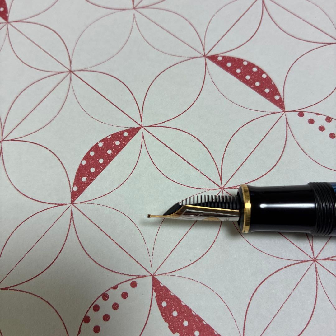 ブランド: Pelikan Souveran M600 ブルー縞 万年筆F