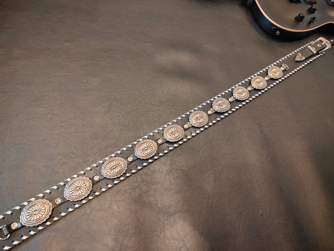 ギターストラップ　本革3mm厚　117〜130cm　ウエスタンバックル