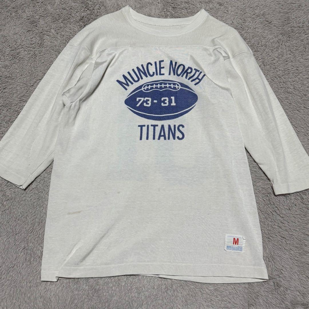 70s Champion rayon football両面染み込み　ナンバリング