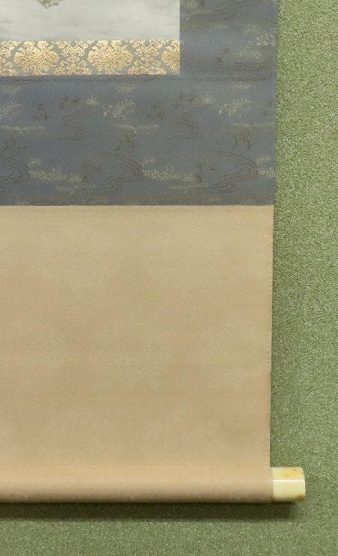 掛軸　荒川勝英　『嵐山の夏』　共箱　二重箱　【筏舟　川下り　水墨】