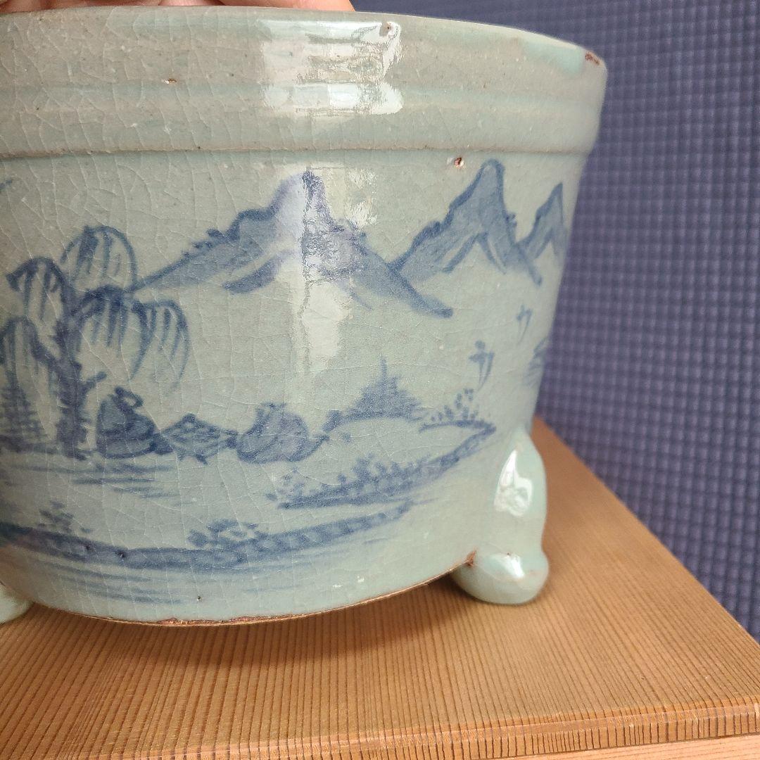 茶道　平安宝泉造　瓶懸 　青磁三方