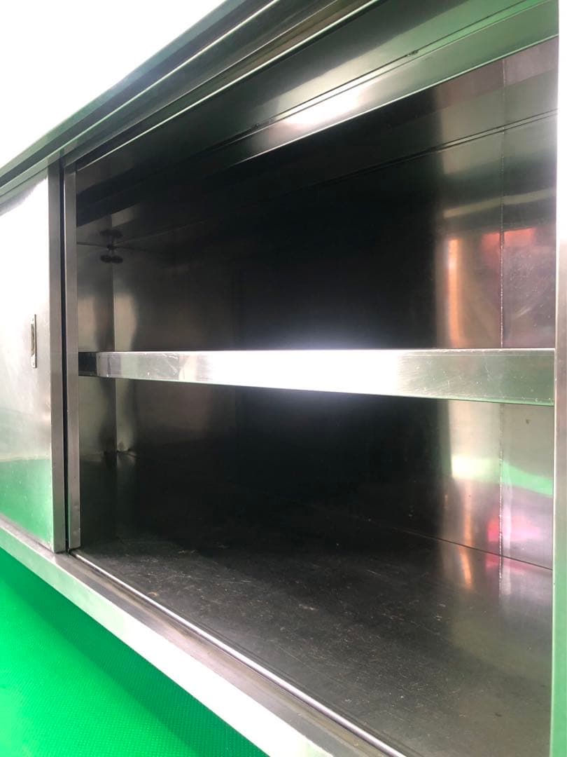 ☆地域限定送料無料☆工場整備品☆キャビネットテーブル　幅1800ステンレス