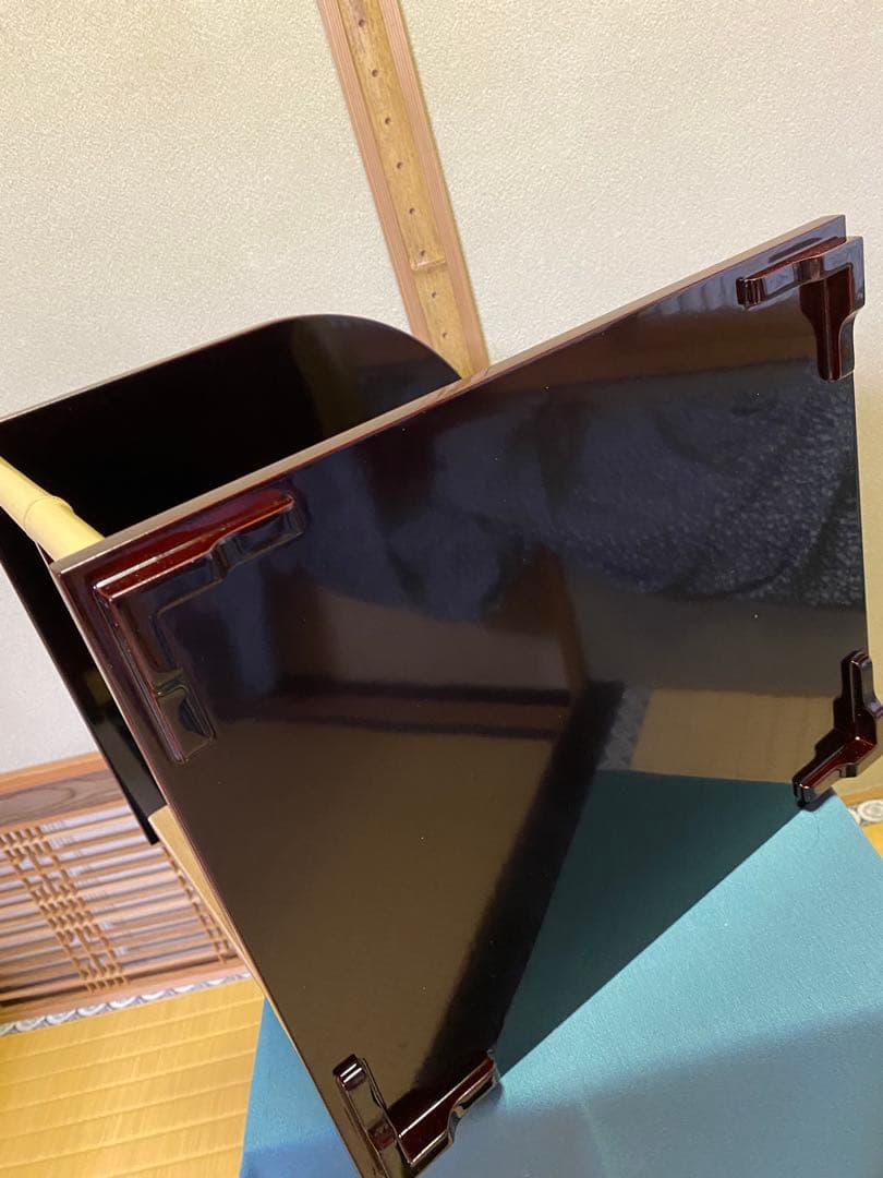 【本日限定】茶道具/寿扇棚 鵬雲斎好写 天板・地板共溜塗り 固定式