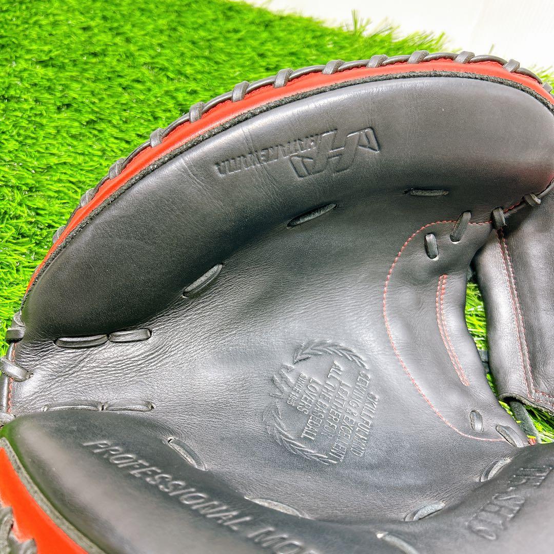 【美品】ハタケヤマ 軟式 キャッチャーミット 甲斐モデル 大人用