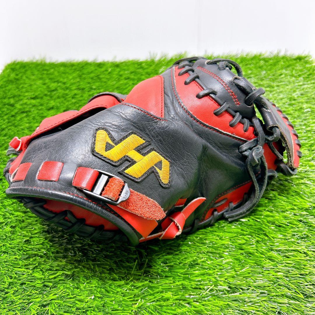 【美品】ハタケヤマ 軟式 キャッチャーミット 甲斐モデル 大人用