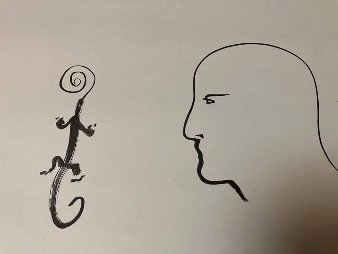 大竹伸朗★直筆サイン、ドローイング入りポスター★裏面にもドローイングあり