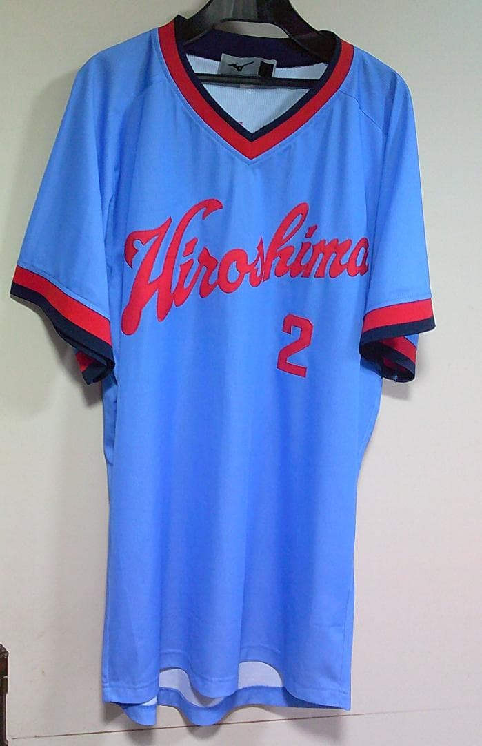 O復刻２空赤CARP新品ミズノ広島カープ高橋慶彦２レジェンドビジターユニフォーム