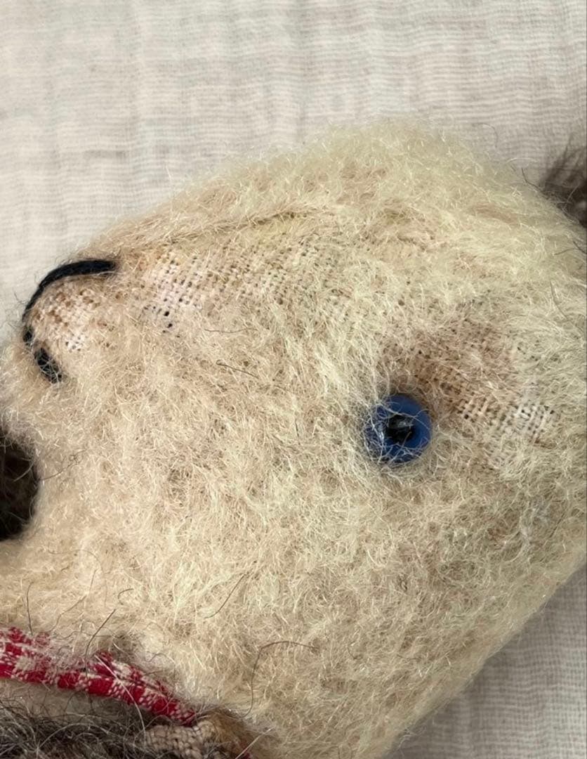 アンティークヴィンテージ英国製小さなうさぎバニーぬいぐるみテディベアビスクドール