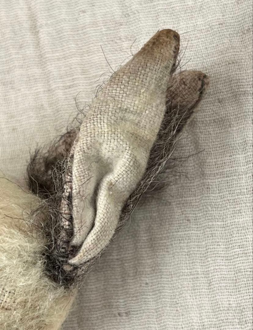 アンティークヴィンテージ英国製小さなうさぎバニーぬいぐるみテディベアビスクドール