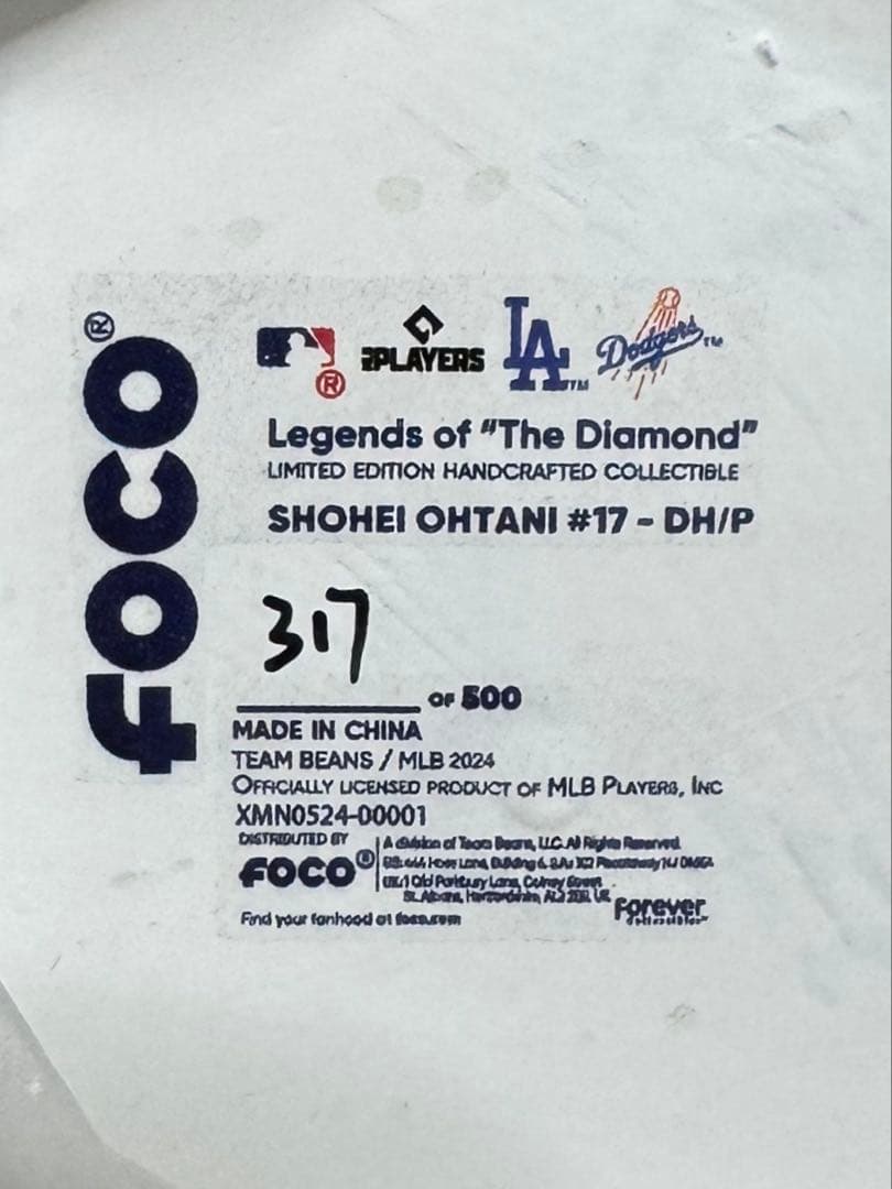 レア /500 大谷翔平‼️ FOCO ボブルヘッド ドジャース OHTANI