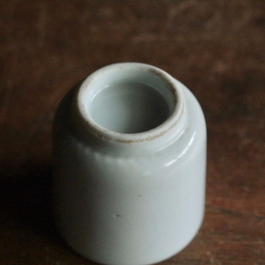白磁 筒碗 筒盃 No.5 古道具 アンティーク 検）伊万里波佐見平佐