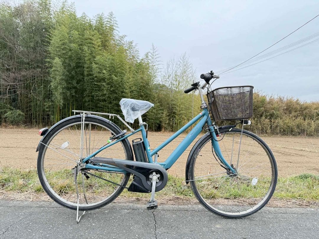 青色 シティタイプ 電動アシスト自転車