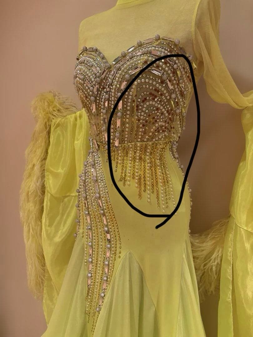 【社交ダンス】蛍光黄色ドレス