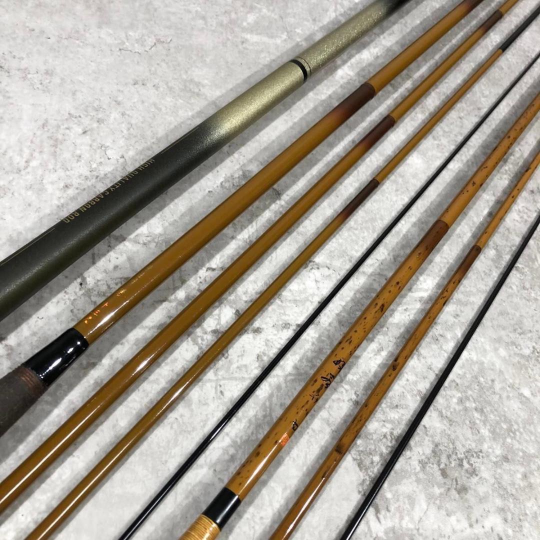 美品 ヘラ竿 3本セット 浪漫 360 紫連峰 暁カーボン 釣竿 のべ竿 ロッド