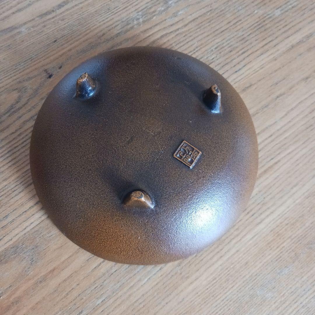 兜　灰皿　香炉　鋳物　万右衛門　ヴィンテージ 置物