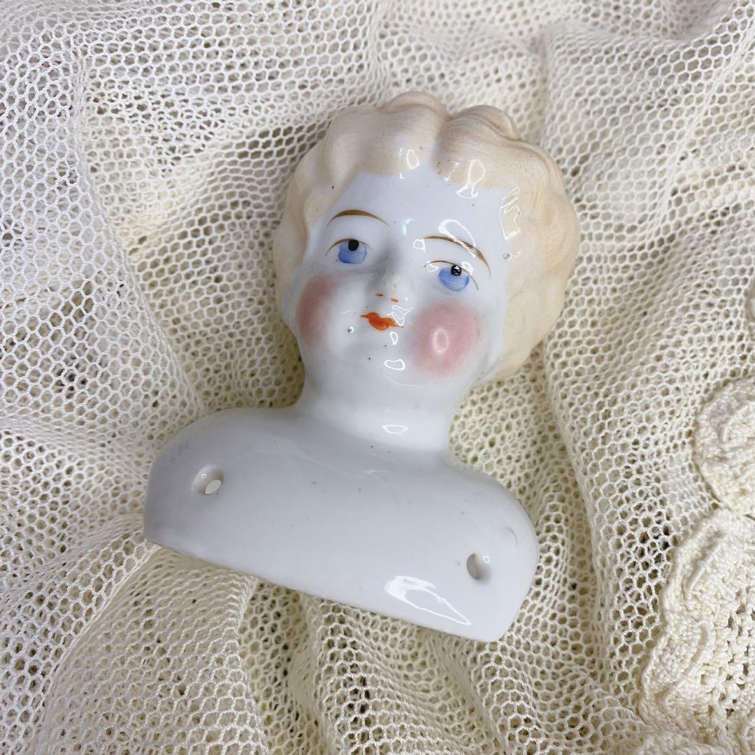 ドイツアンティーク チャイナヘッドドール ヘッド ブロンド