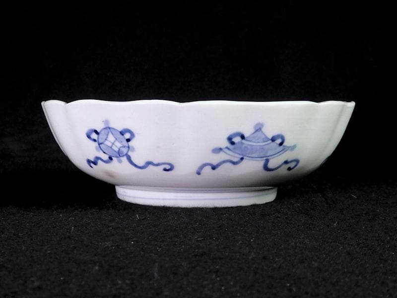 古伊万里　金襴手　枝垂れ桜に花の図　膾皿　5客　C738AS-fbef