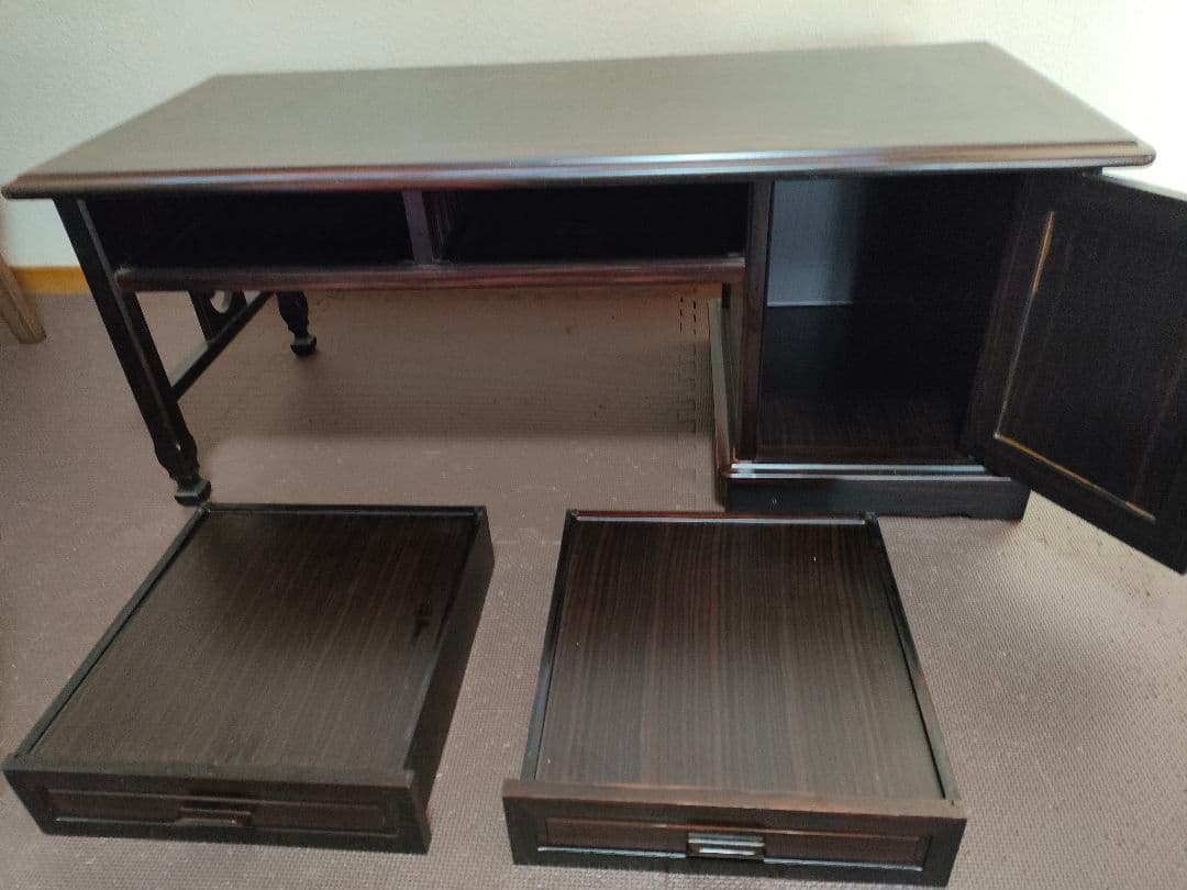 最高峰　唐木文机 ダークブラウン 　アンティーク