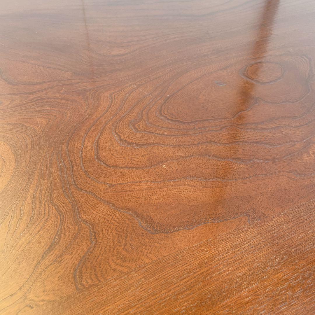 唐木家具 彫刻 花梨家具 木製座卓 ダークブラウン 和室 アンティーク①