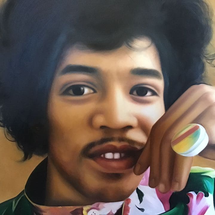 油絵 ロックスターの肖像画  2枚セット。100cm✖️80cmの大迫力