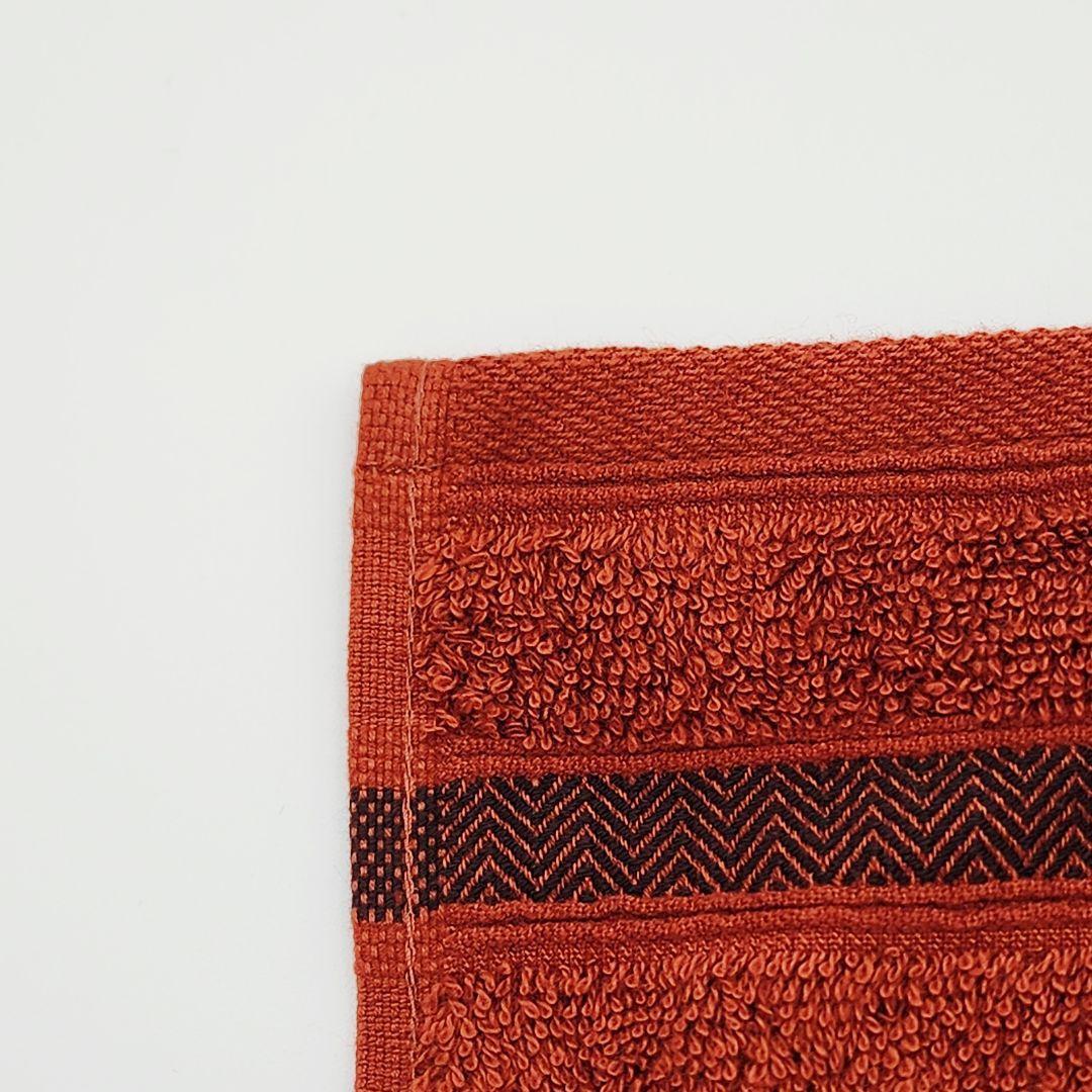 極美品 ★HERMES★ エルメス ハンドタオル シェブロン柄 ブラウン