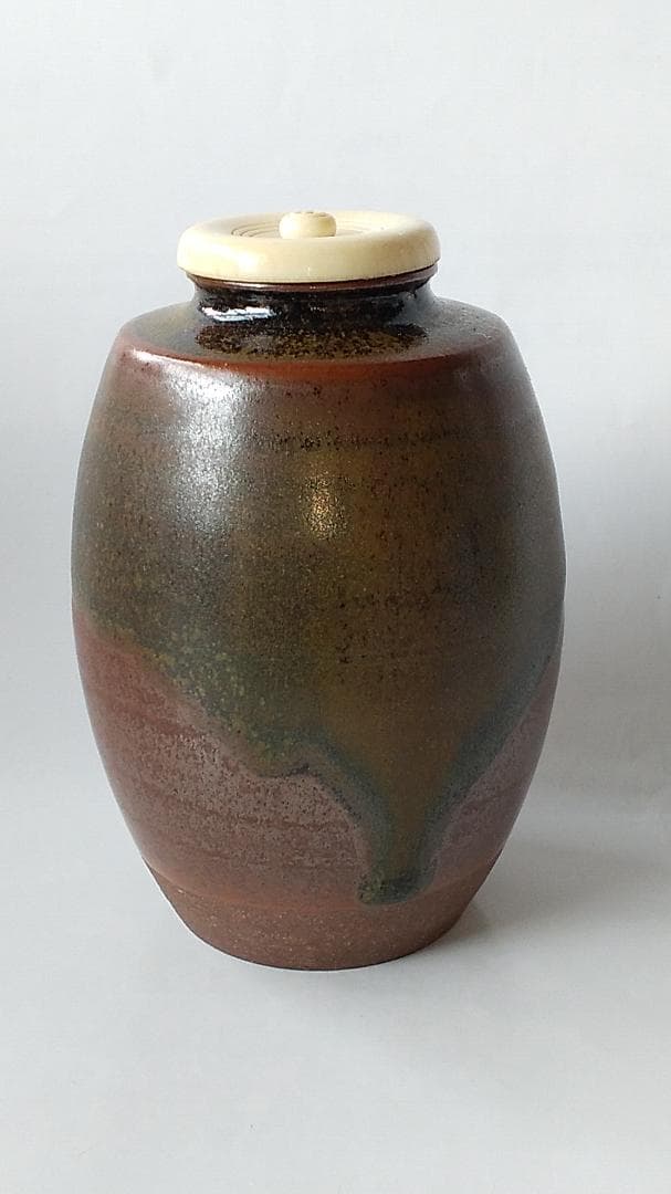 丹波茶入 信水窯 市野信水 作 仕覆 東山裂 共箱 肩衝茶入 茶入 茶道具 美品