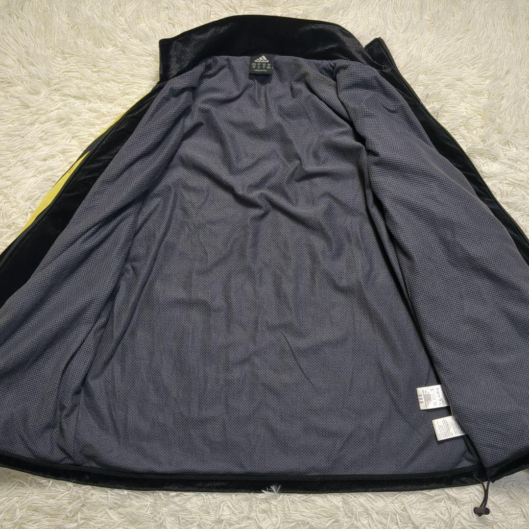 【美品✨adidas✨L】ベロア ジャージ トラックスーツ セットアップ 黒