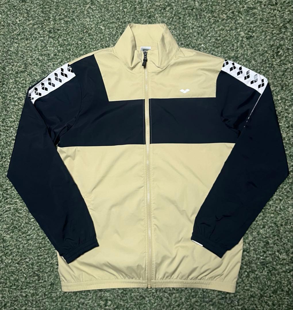 arena アリーナ ジャージ　ナイロン　クリーム　ブラック　XO