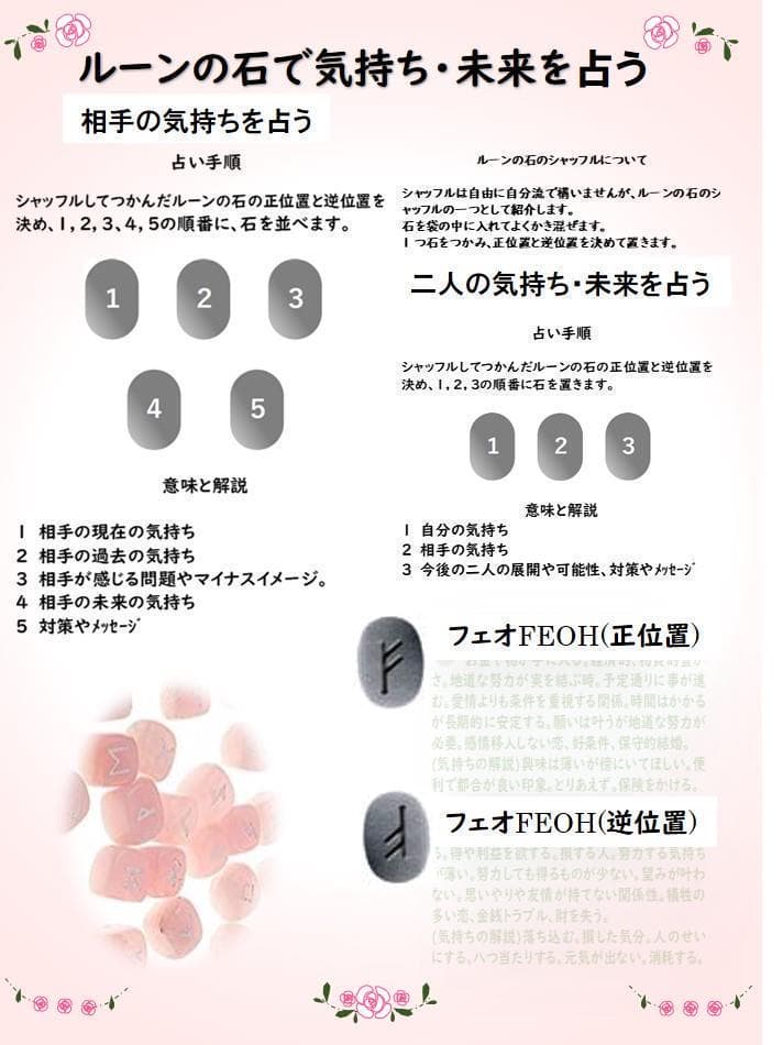 気持ち・未来が占えるタロット＆ルーンの石　解説書　２冊セット