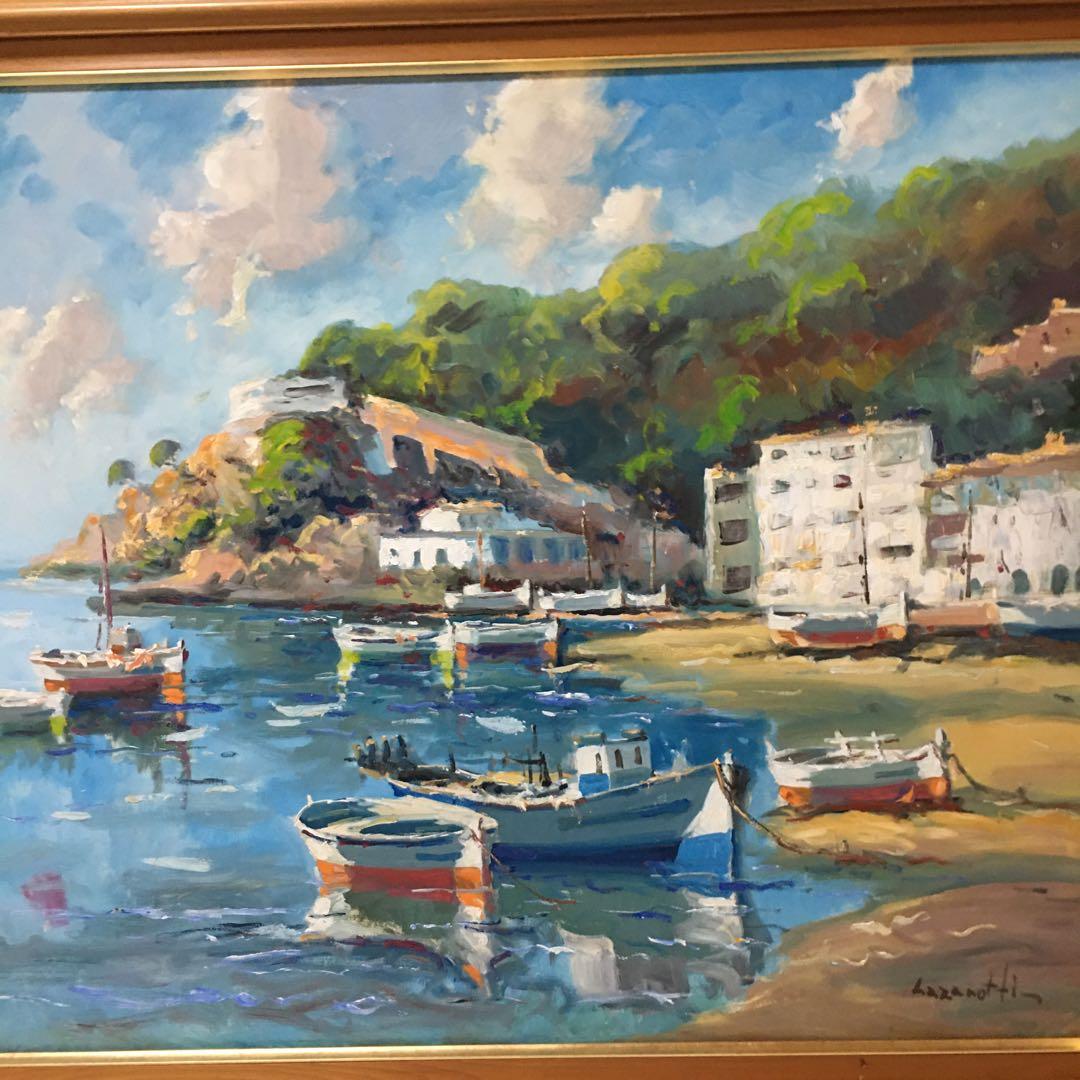 ヨーロッパ絵画油絵手書きワイド海景