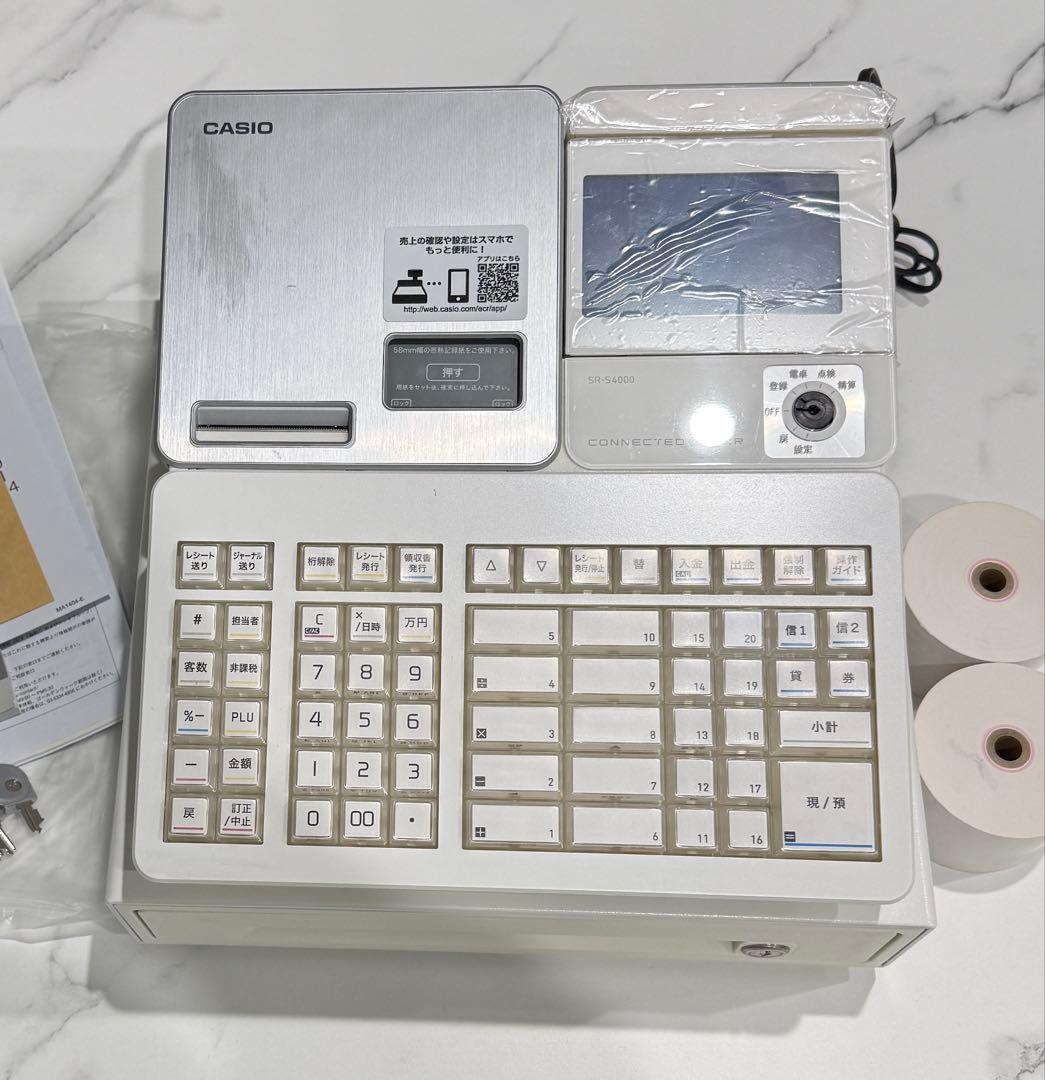 未使用展示品 CASIO レジスター SR-S4000-20SWE 通電確認済